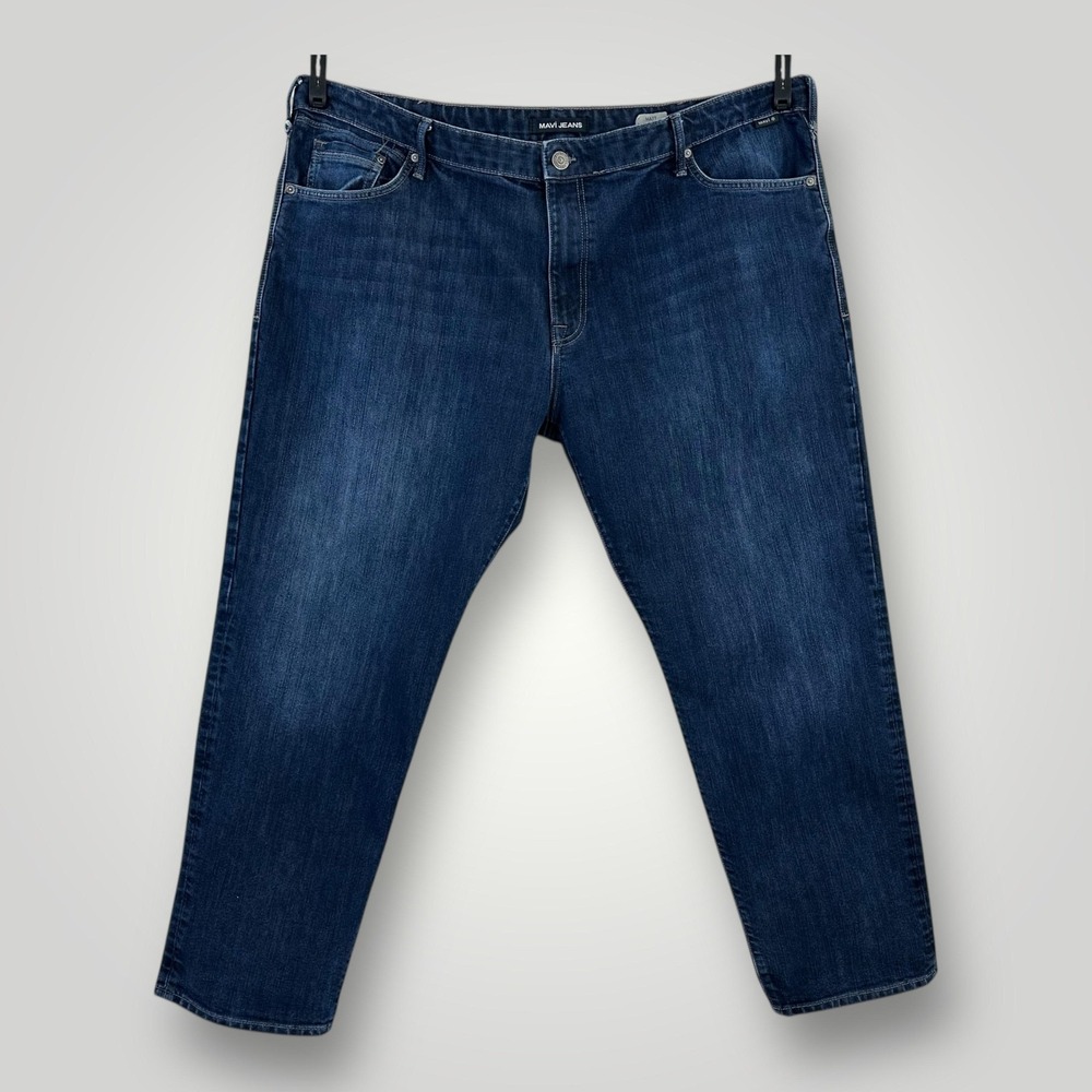 Mavi Mens Jeans 46 (47x31) Matt Relaxed Straight Leg Zip Fly Dark Wash Denim